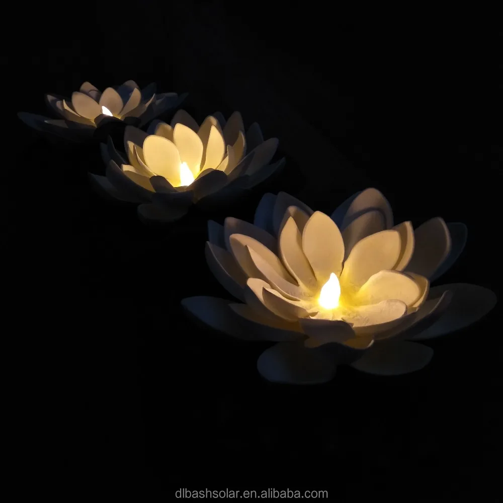 Waterproof Solar Power Lotus Float Light Garden Water Pool Lamp Flower Landscape led light