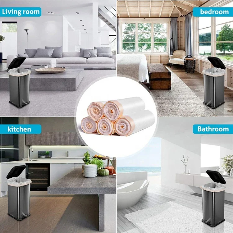 Trash Bags, Garbage Bags 13 Gallon Large Tall Kitchen Drawstring Strong Bags for Trash Can Garbage Bin(5 Rolls/115 Count