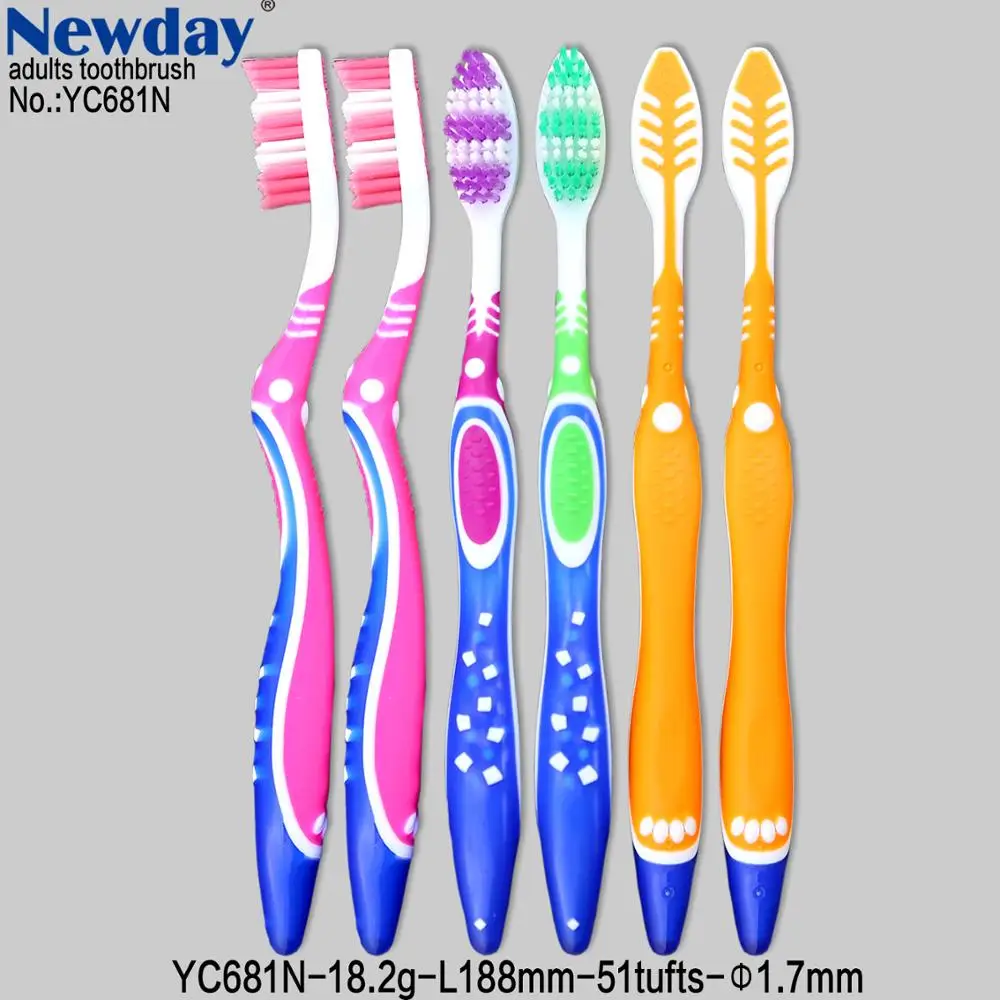 
high quality medium Nylon bristle and classic design adult toothbrush from yangchen factory 