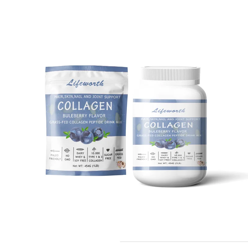 Lifeworth blueberry flavor hydrolyzed bovine collagen peptide powder 3000 dalton
