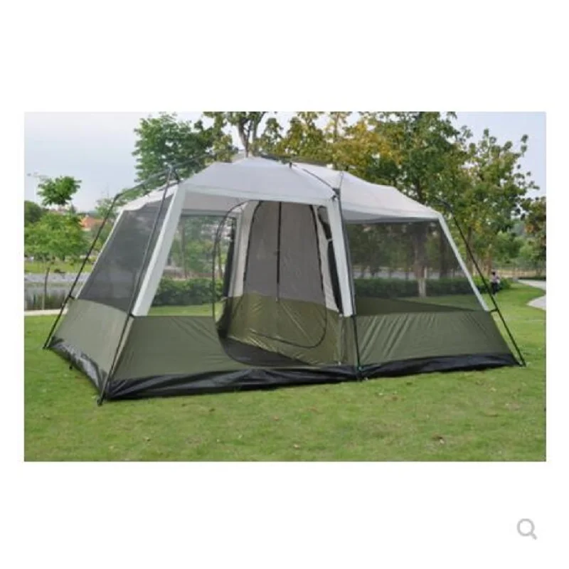 
460*305*H210cm two bedrooms & one mall camping family tent large space for traveling hiking 6/7/8/persons double layers 