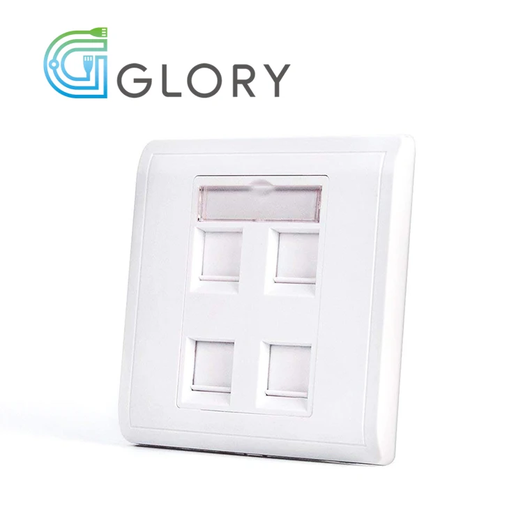 US type Network Socket Wall mount rj45 faceplate 4 port