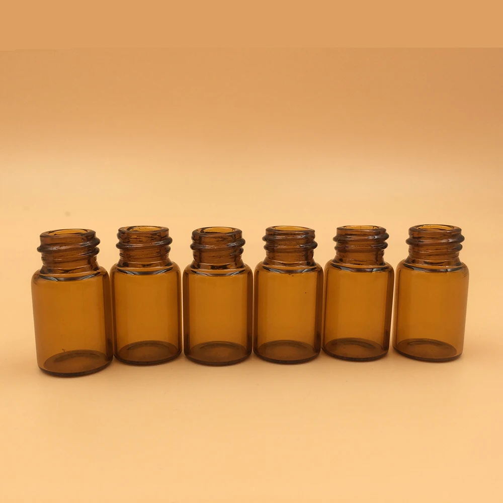 Whole sale 1ml/2ml/3ml Amber/Brown vial test sample bottle with black screw cap and insert