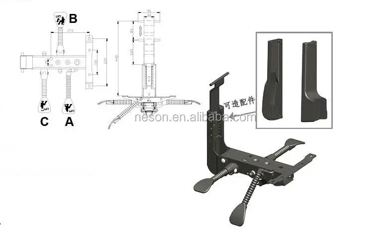 
Three Levers Heavy Duty Office Swivel Chair Mechanism 