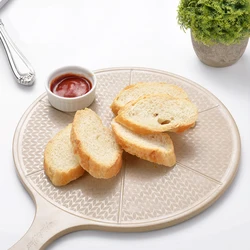 Premium Rice Husks Fibre Round Pizza Peel Cutting Board Serving Tray