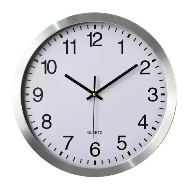 
12 inch wholesale cheap promotional sweep slient round metal frame roman number wall clock for home decoration 