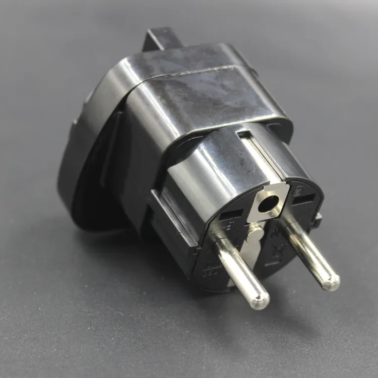 Schuko Travel Adapter Plug with for Grounded Type E/F Germany, France