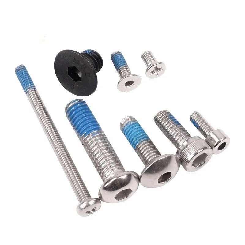 Threaded locking botton head screw methods for Secure Connections threadlockers blue nylon patches bolt