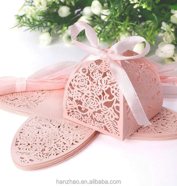 Custom Laser Cut Paper Folding Wedding Favor Candy Box