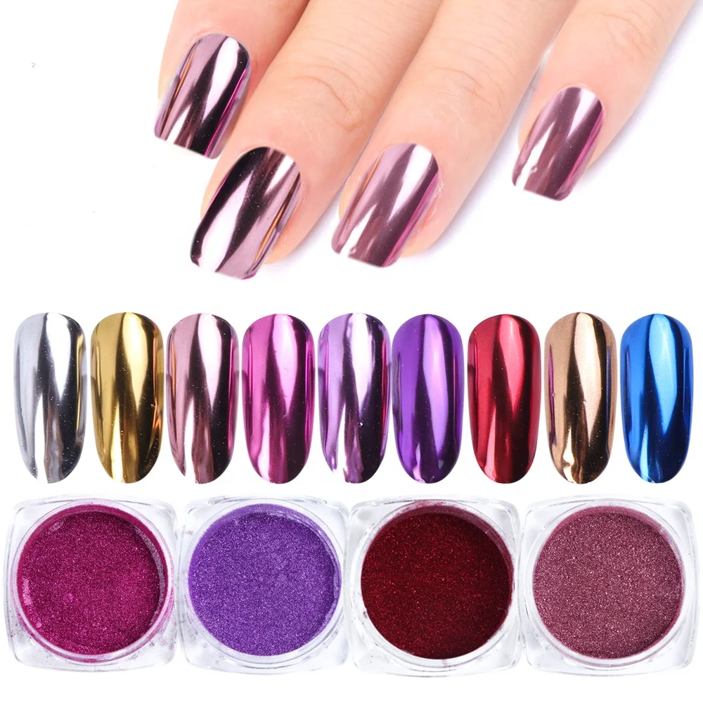 
0.5g Nail Mirror Glitter Powder Metallic Color Nail Art UV Gel Polishing Chrome Flakes Pigment Dust Decorations Nail Powder 