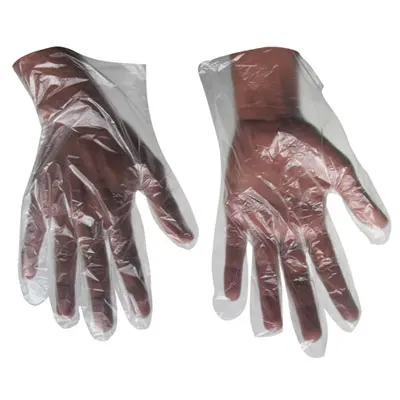 
Clear and Blue HDPE Disposable Plastic PE Glove 