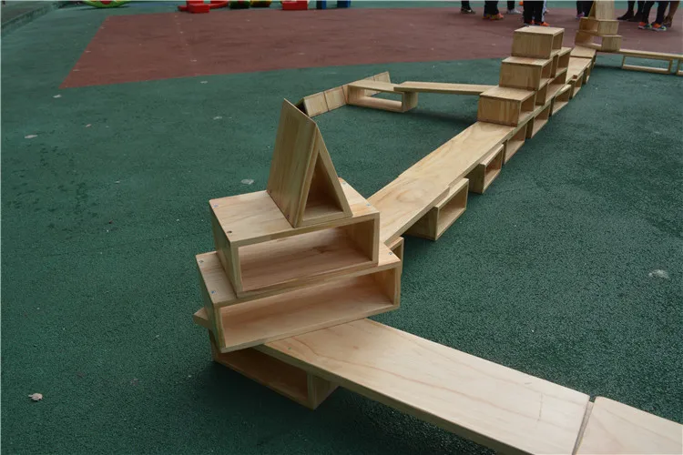 Goodkids Popular Large Hollow Natural Color Pyramid Unit Blocks Educational Outdoor Toys