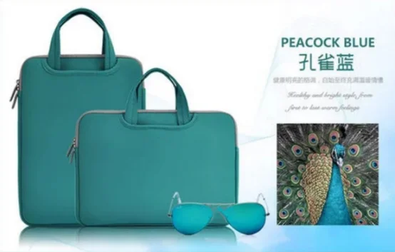 Neoprene soft laptop sleeve tote bag carrying case briefcase business laptop bag with Pockets for Charger /Mouse/ keyboard