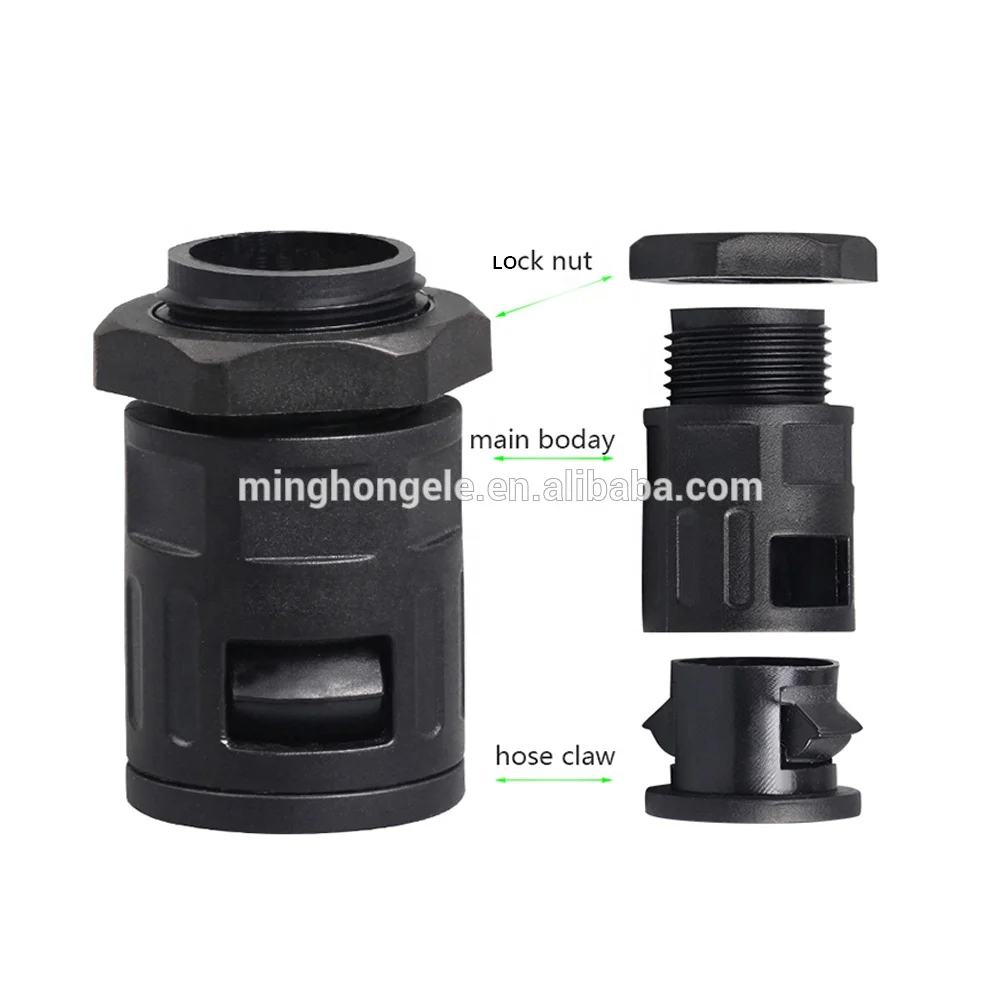 PG13.5 quick coupling nylon flexible conduit hose glands for AD18.5 flexible conduit