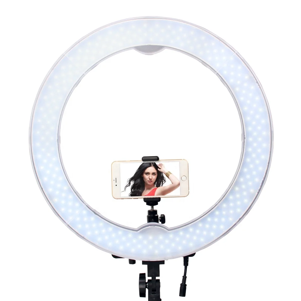 studio light stand lamp 55W rechargeable flexible tripod camera phone makeup 18 inch led light ring