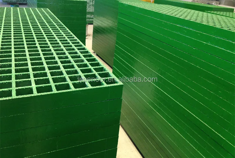 
50X50mm Heavy Duty Mesh Size Fiberglass gritted Outdoor Drain Grate 