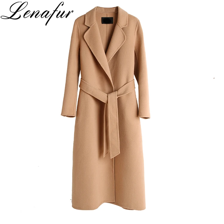 Winter cashmere wool long coat, fashion woman winter wool coat