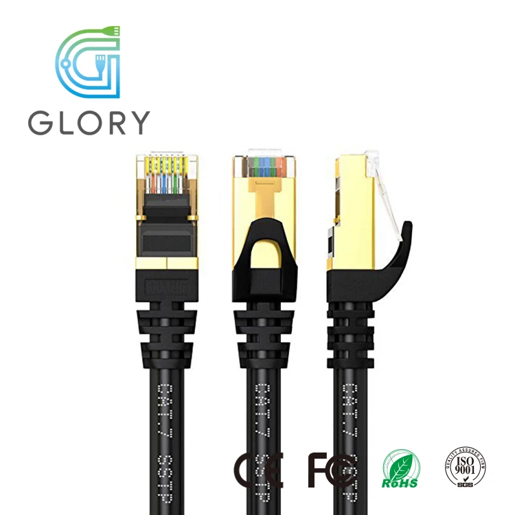Экранированный плоский кабель Glory black network rj45