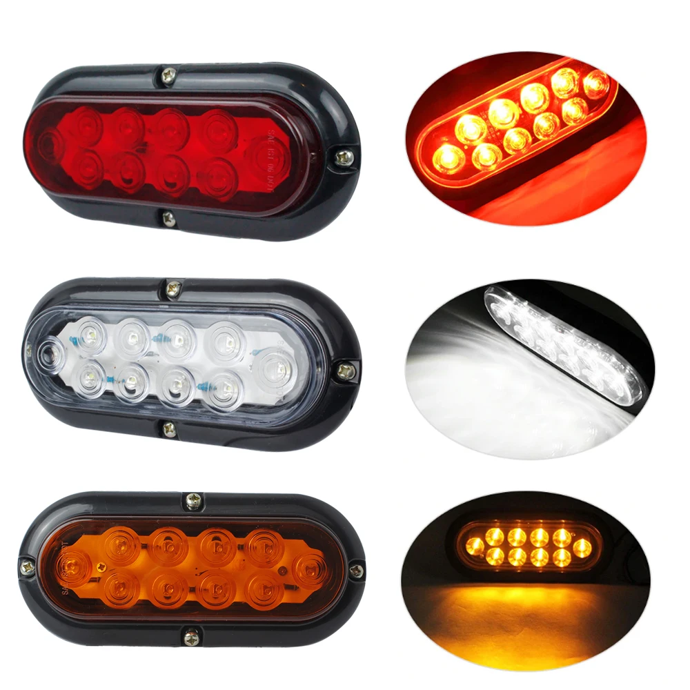 6-дюймовый овальный светодиодный осветитель прицепа грузовика задний фонарь стоп поворот хвоста грузовик howo привело ограждение светлая