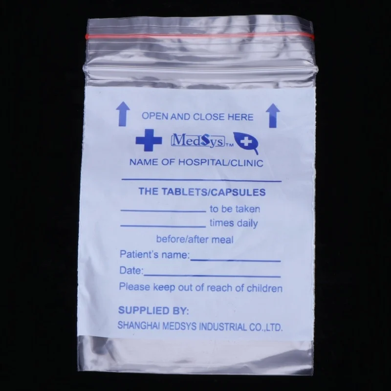 Pill case Zip Lock Transparent Medicine Storage Bags Disposable Pill Pouches