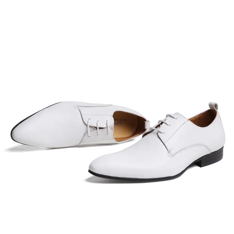 Fashion flats top quality mens wedding shoes white dress