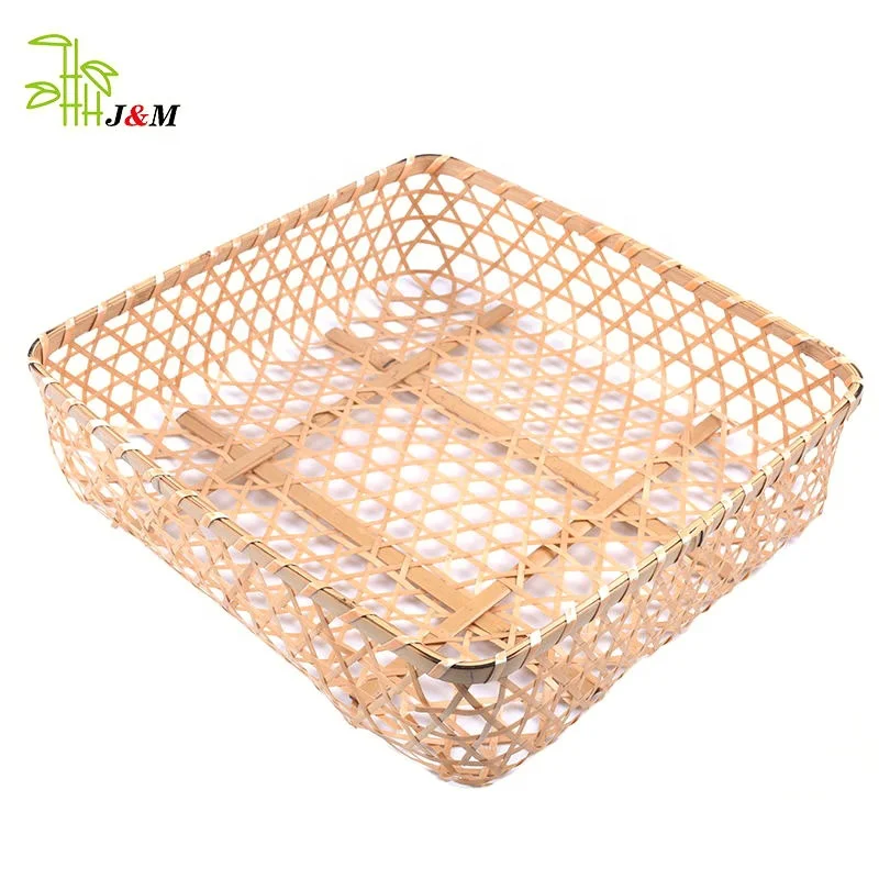 Handcraft Bamboo Products Bamboo Rectangle Bread Basket Living Room Hotel Storage Basket