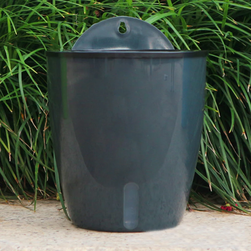 
APHACATOP Black Self Watering Plastic Hanging Planters Wall Plant Pots 