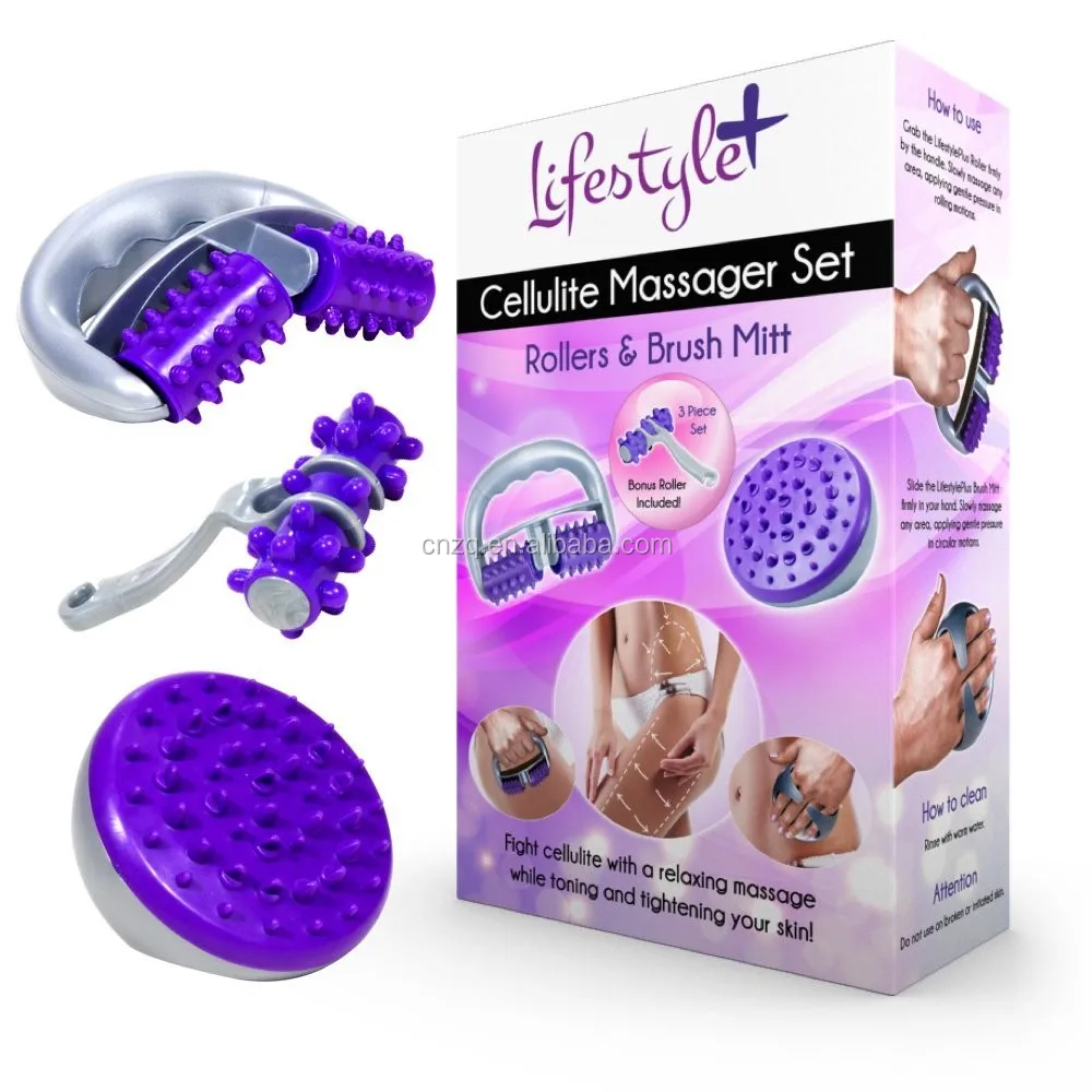 
Beauty Care Pain Relief Treatment and Reduction 3 PIECE Anti-Cellulite Massage Roller Set 