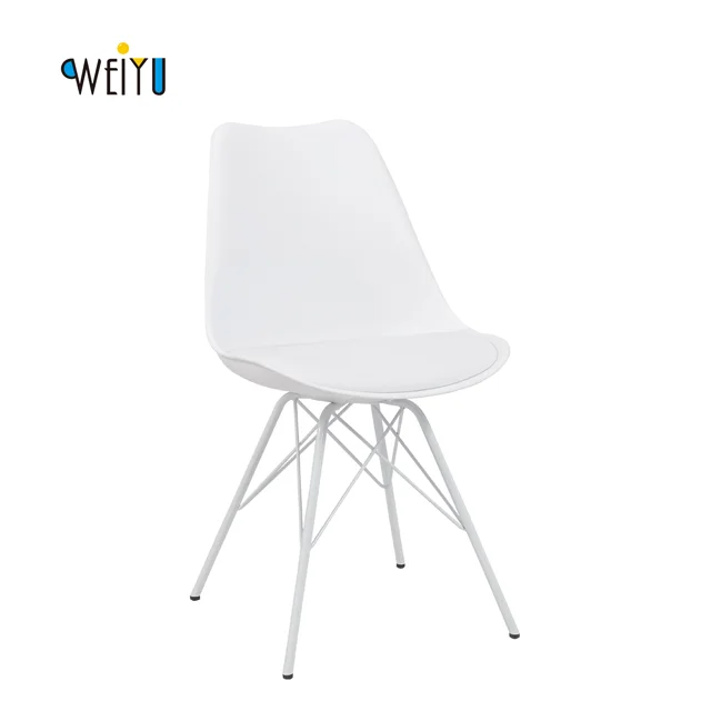 150 контейнеров в месяц новый дизайн каждую неделю современный белый полиуретановый стул с железными ножками для обеда