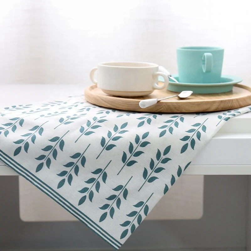 
New design high quality digital printing custom cotton linen home kitchen dish tea towel for sale 