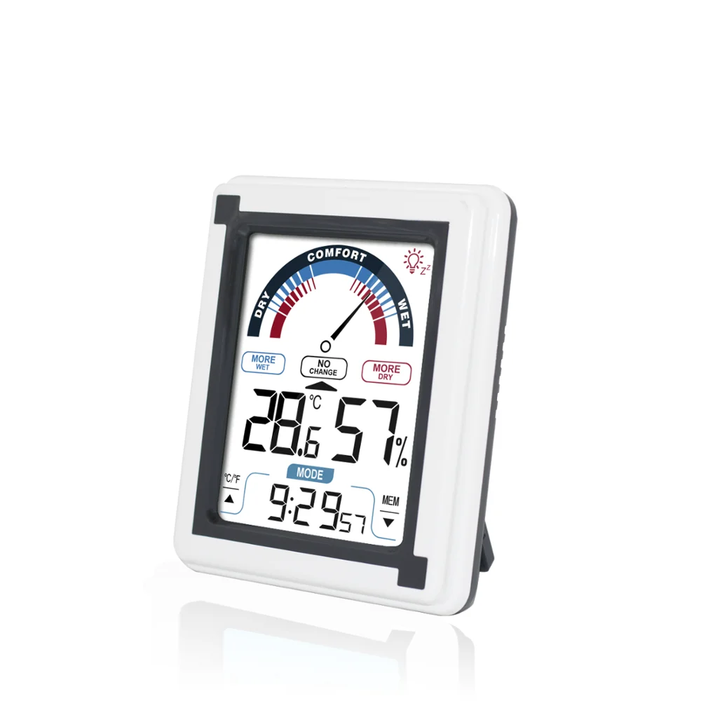 Cutely Transparent digital LCD display small house shape home bath indoor thermometer with suction cup and min&max recording