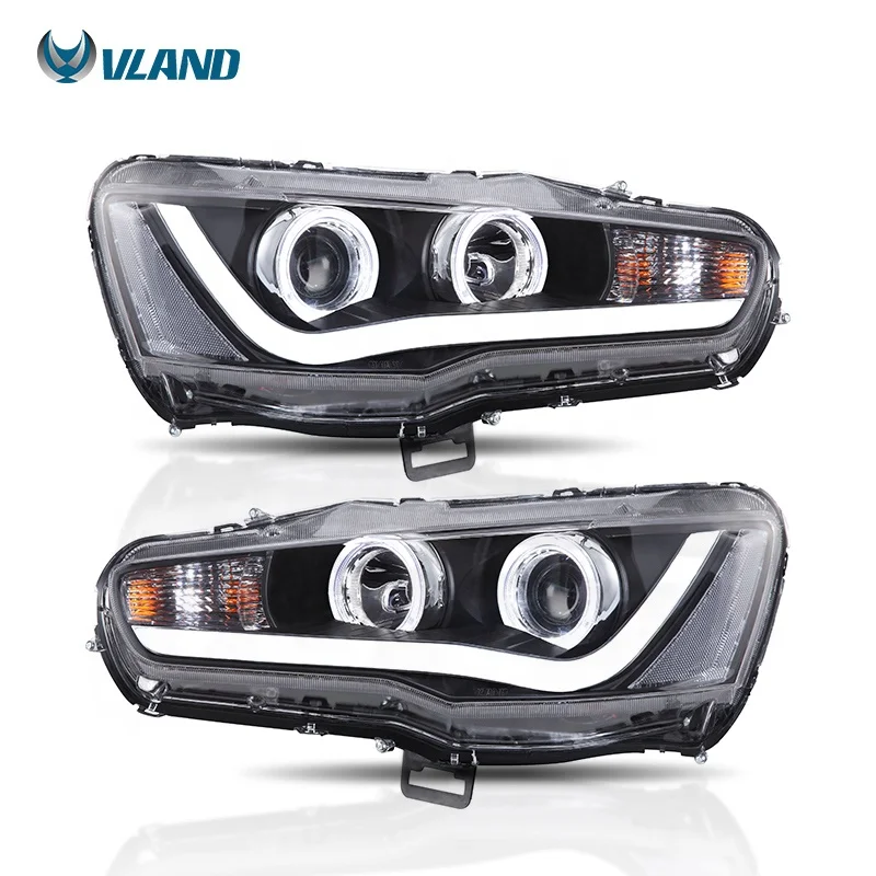 VLAND Factory wholesales Angle Eyes head lamp 2007-2017 fortis headlights CJ series For Mitsubishi Lancer ex