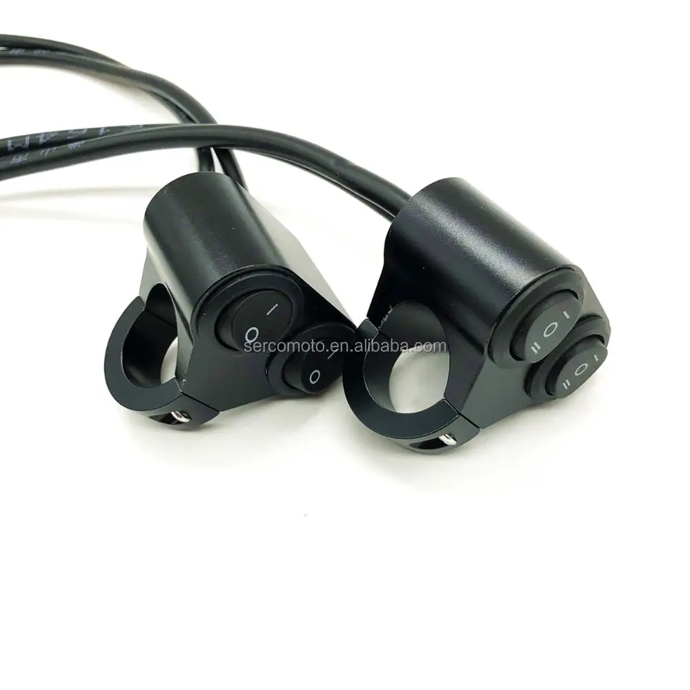 motorcycle switch 12v 10A Motorcycle CNC alloy on-off rocker Switches 22mm 25mm Handlebar headlight Switch kit