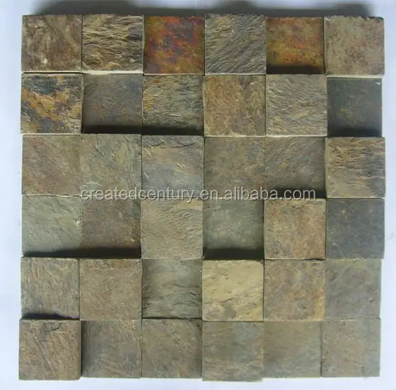 
Garden slate mesh paver slate mosaic 
