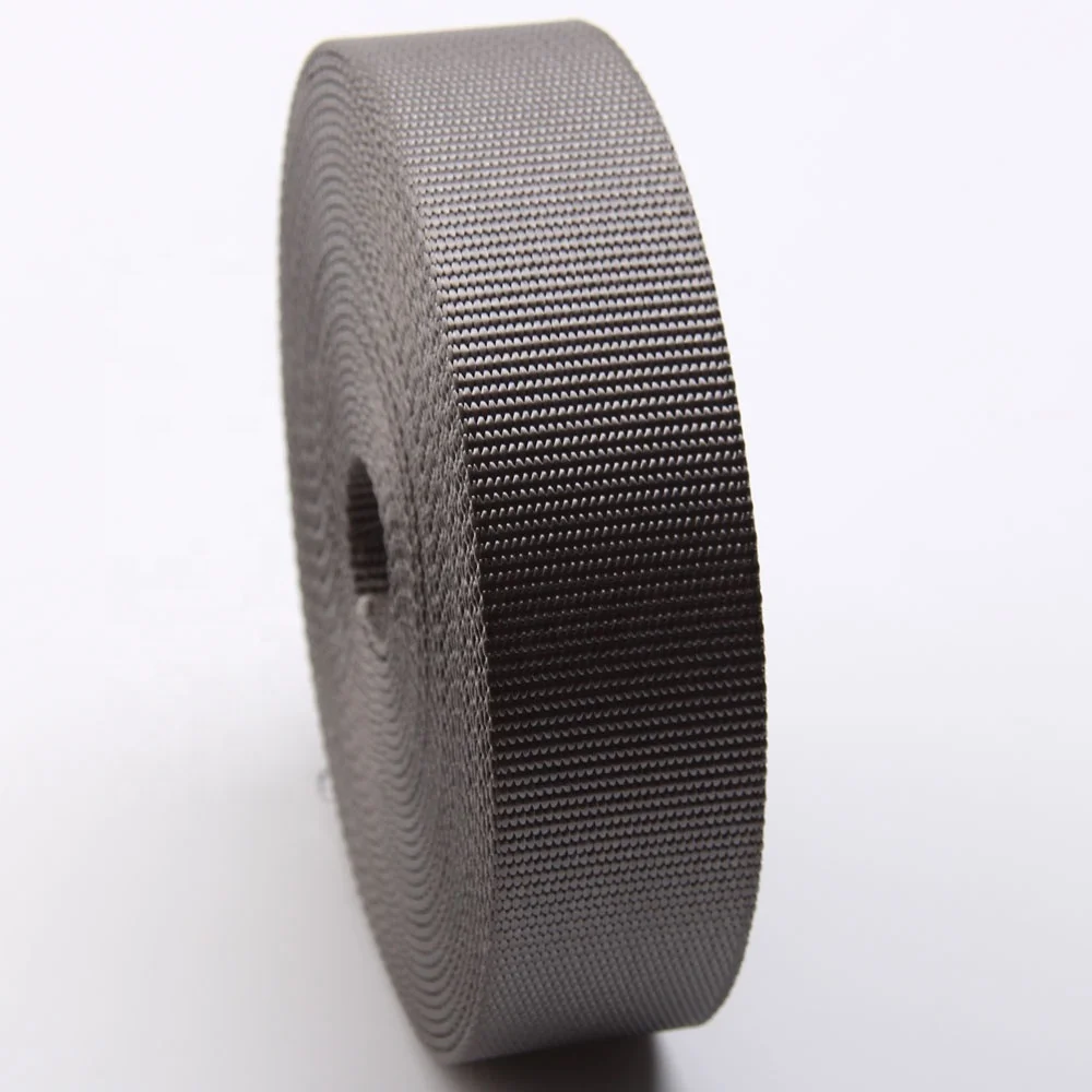 flat 100% nylon webbing  40mm wide 2.0mm thick grey for waist belt
