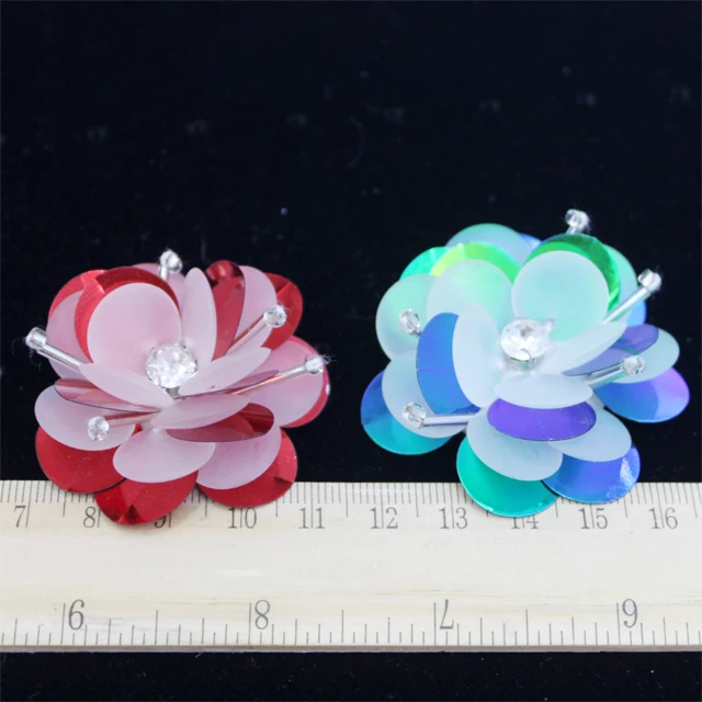 Fashion handmade sequin  patches  sequin flower applique for clothing