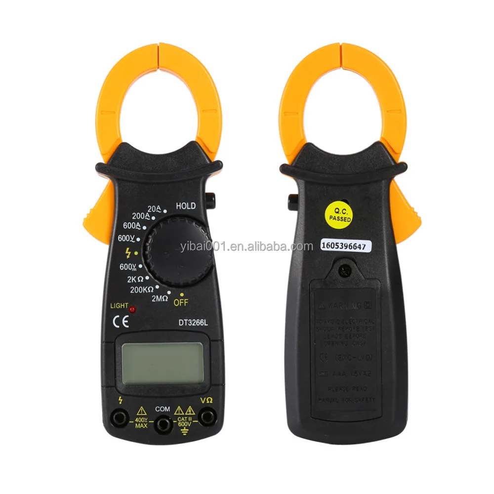 
DT-3266L Digital Ampere Clamp Meter Multimeter Current Clamp Pincers Voltmeter Ammeter 600A AC/DC Ohm Current Voltage Tester 