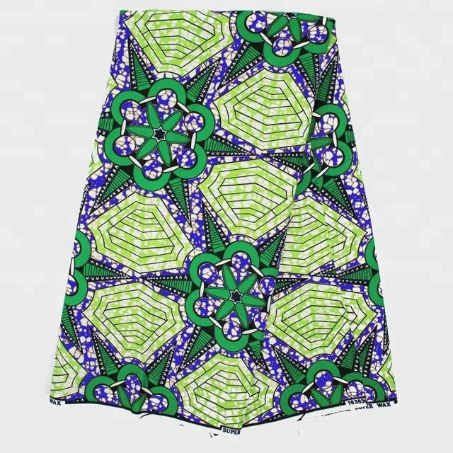 Plain woven 100% cotton capulana wax print fabric