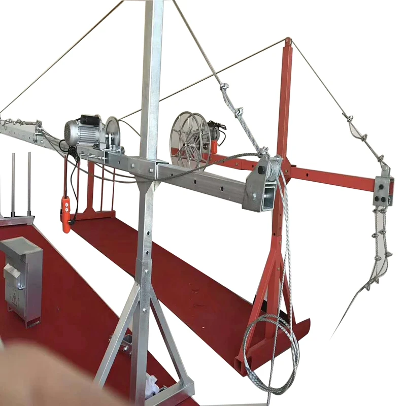 Electric lifting platform for construction of exterior walls of high-rise buildings