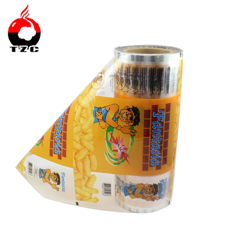 heat seal transparent color plastic film for original chips sachet packaging