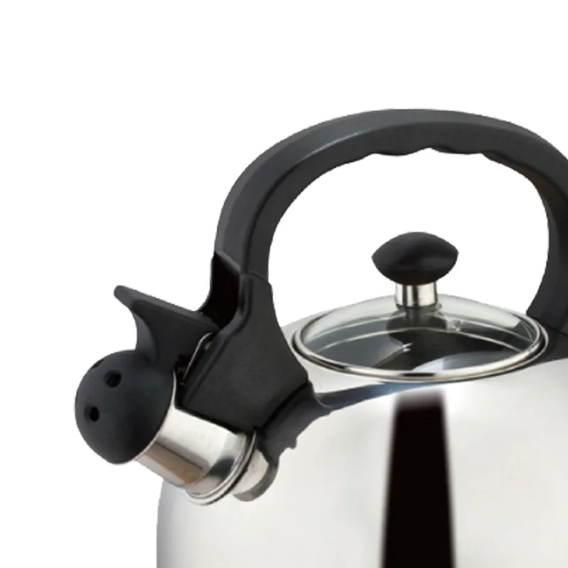Simple Household Stainless Steel 2.5L Whistling Kettle Silver Tea Maker Pot Hemispherical Design 3L Capacity Kitchen Appliance