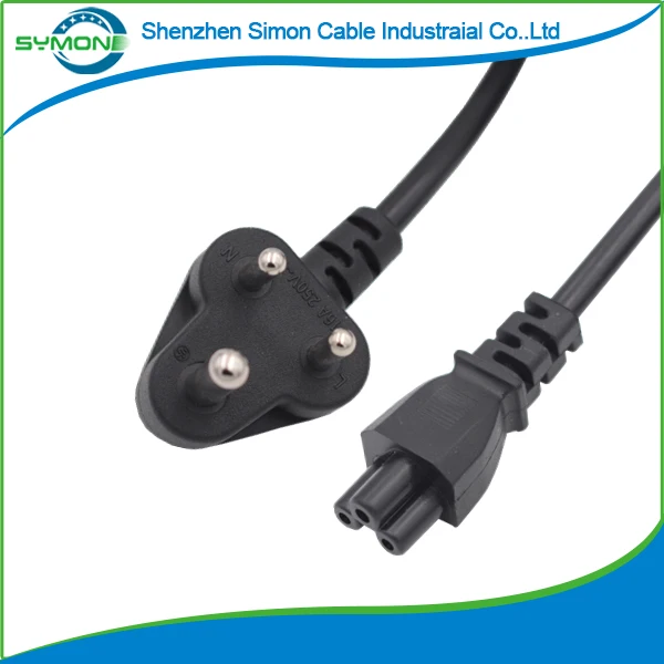 South africa  india plug  3 pin power cord  for computer