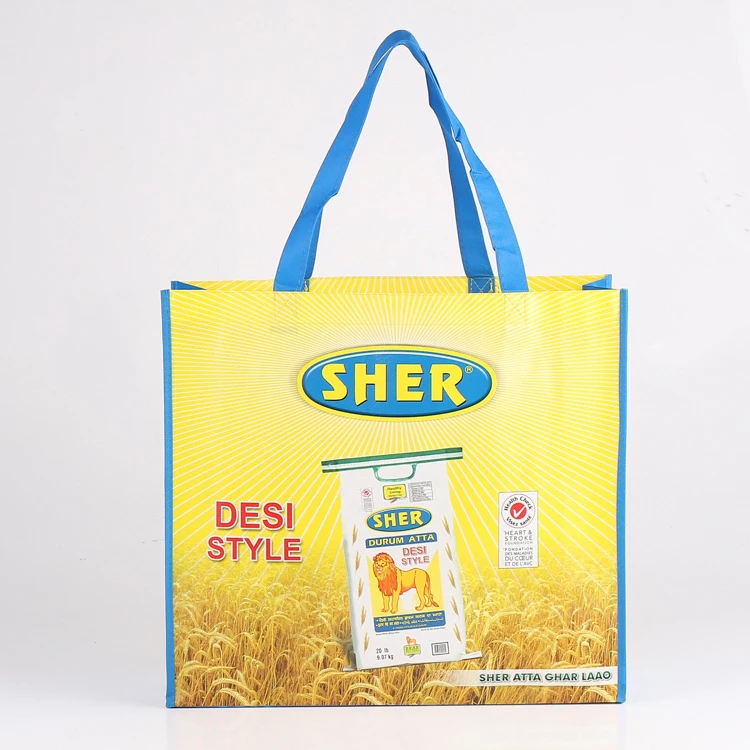 Customized Printing Eco Large Reusable Grocery PP Laminated Non Woven Vest Bag for Shopping Supermarket Fabric Tote Bag