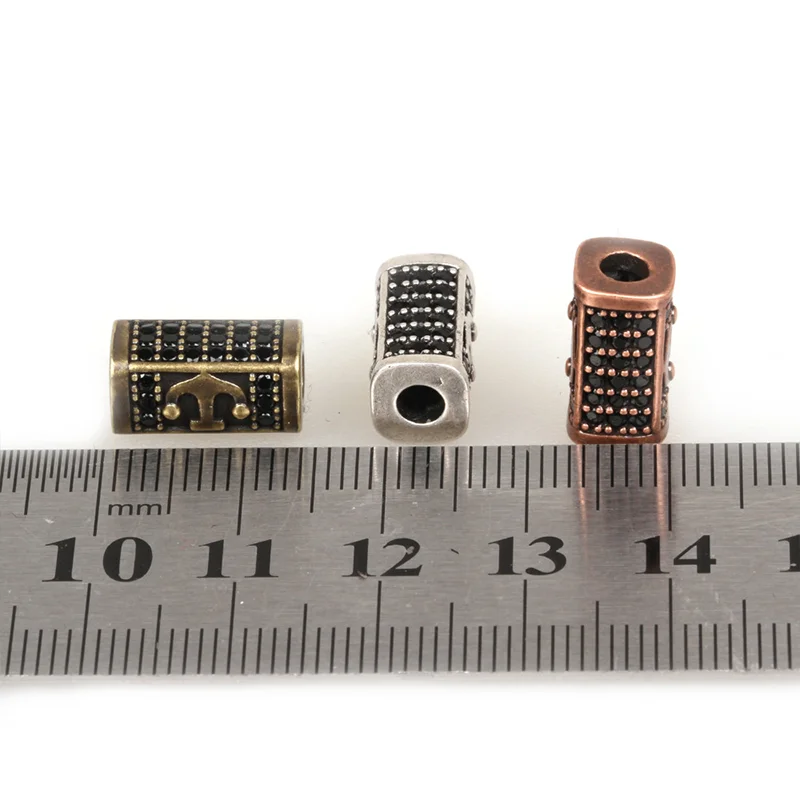 
Fashion with three for bracelets wholesale connector high quality micro pave beads beads for jewelry making metal spacer beads 