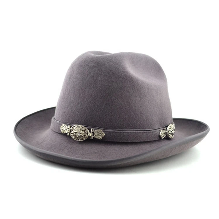 Winter Plain Dyed Wool Felt  Custom Decoration Fedora Hat