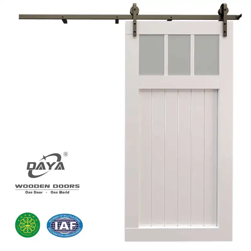 
Modern solid wood sound insulation solid wood barn door 