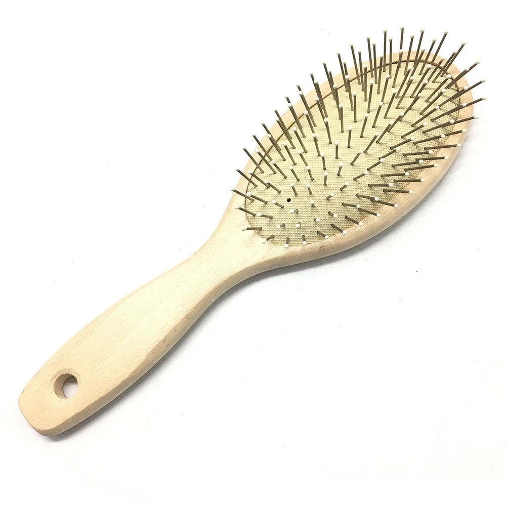 Osaki Brand Hair Brush Massage wooden hair brushes wholesale Steel Pins Wooden Paddle Brush