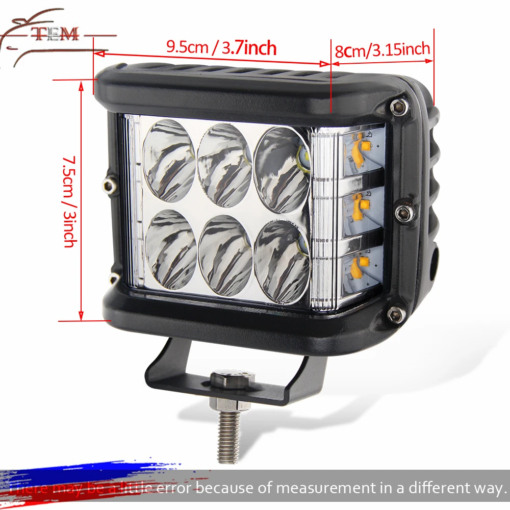 Strobe 36W LED Work Light 12V Side Shots 4inch Pod Spot Flood Lamp Flash for ATV Truck Boat Auto Driving Fog Light