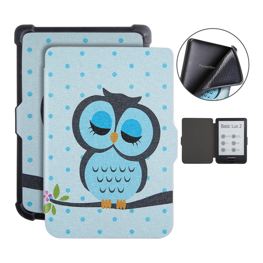 For pocketbook 616 E-ink Ebook protective case cover slim leather case premium felt with art pattern