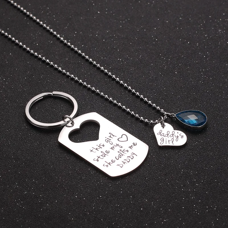 Ювелирное изделие подарок на день отцов ювелирное в форме сердца гравированный брелок из нержавеющей стали для собаки ожерелье костюм